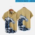 thumbnail image 1 of 2022 Summer Short Sleeve Shirts Original Risk Free Summer Print Shirts Ethnic Trend Men's Tops 015, 1 of 5