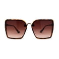 thumbnail image 1 of Womens Metal Bridge Oversize Rectangle Butterfly Diva Sunglasses Tortoise Brown, 1 of 4
