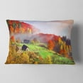 thumbnail image 2 of Designart Colorful Mountain Village - Landscape Photo Throw Pillow - 12x20, 2 of 5