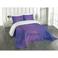thumbnail image 3 of Ambesonne Purple Quilted Bedspread Set 3 Pcs, Indigo Wavy Modern Art, King Size, Purple and Dark Blue, 3 of 5