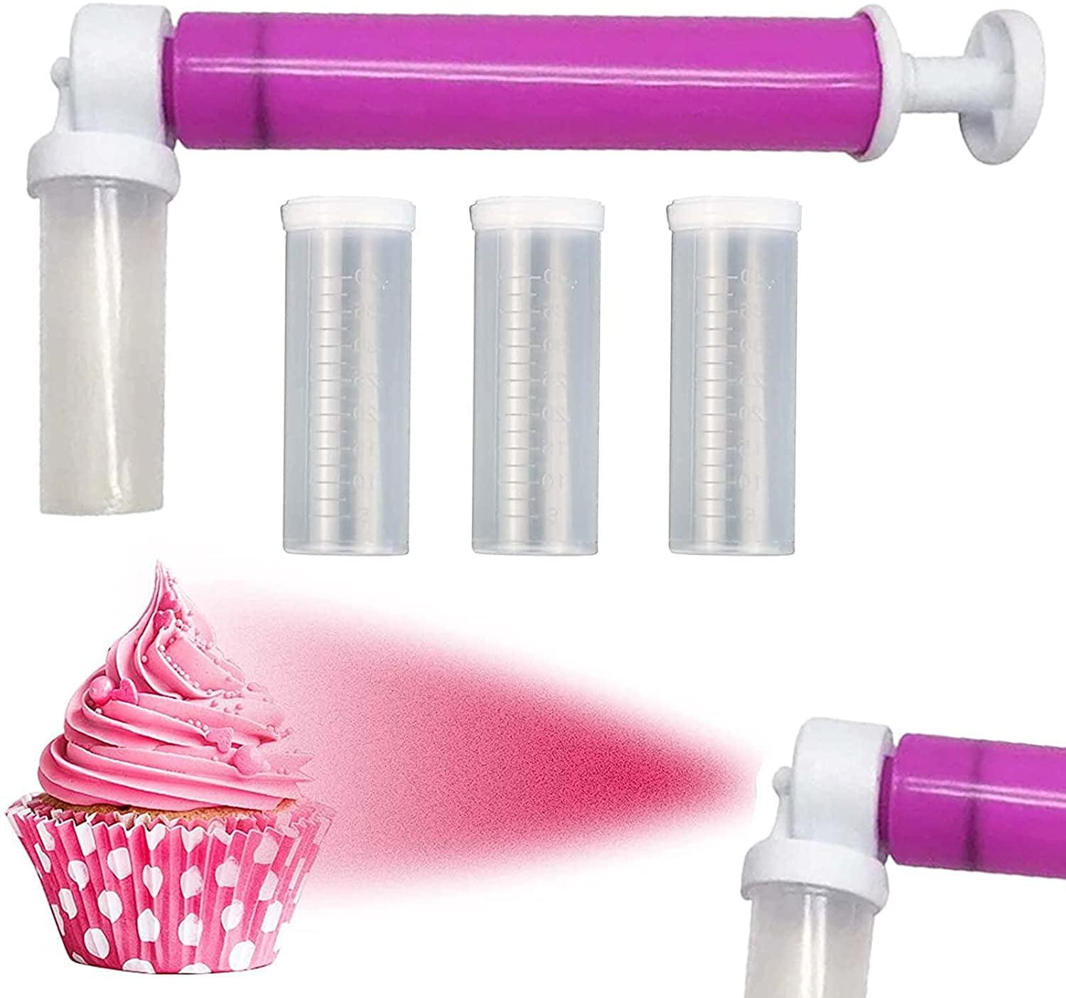 Cake Coloring Duster Manual Airbrush Pump Cupcakes Cake Glitter Decorating  Tool Spray Gun Pot Tube Kit Baking Accessories