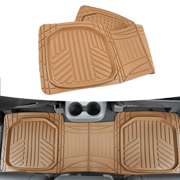 Motor Trend Deep Dish Rubber Floor Mats + Cargo Trunk Mat – Heavy Duty Interior Protection