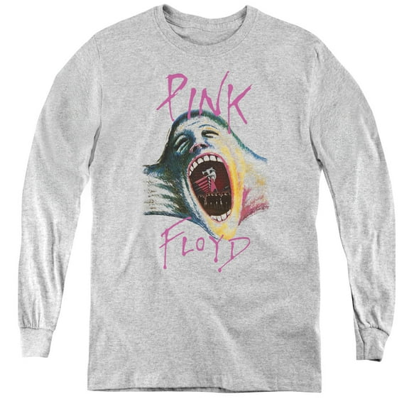 Pink Floyd Mouth The Wall Youth Long Sleeve T-Shirt Tee Athletic Heather