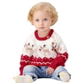 thumbnail image 2 of Mercatoo I𝐧fant Baby Boys Girls C𝐚rtoon Dog Pattern Knitted Pullover Long Sleeve Crewneck Button Sweater Tops Winter Warm, 2 of 5
