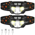 thumbnail image 1 of LHKNL Linterna Frontal, 1200 Lúmenes Ultraligero Brillante LED Recargable con Luz Roja Blanca, Paquete de 2 Lámparas Frontales con Sensor de Movimiento Impermeable, 8 Modos para Acampar Al Aire Libre, 1 of 5