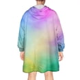 thumbnail image 2 of Rainbow Tie Dye Cloud Wearable Oversized Blanket,Wearable Blanket Hoodie for Adults,Cozy Hooded Blankets with Super Pockets,Super Warm Fuzzy Pullover for Women & Men, 2 of 6