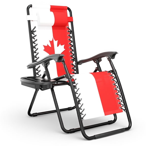 32.5"-42" Adjustable 330 lbs Load CA Flag Zero Gravity Recliner Lounge Chair