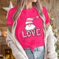 thumbnail image 6 of Fartey Women's Valentines Shirts Funny Love Heart Print Short Sleeve Tee Tops Soft Comfy Valentines Crew Neck T-Shirt Fashion Festival Tees Hot Pink S, 6 of 7