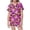 Purple*, variant on RUTAYY Girls Pajama Set Bow Accent Football Pattern 2 Piece Top and Shorts Short Sleeve Notch Neck Kids Daily Sleep Outfit Hot Pink
