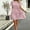 Pink Sundresses for Women, variant on Dyegold Sundresses for Women Casual Beach - Dresses for Women Round Neck Short Sleeve Mesh Sheer Patchwork Boho Summer Beach Swing Party Beach ​​Midi ​​Sundress