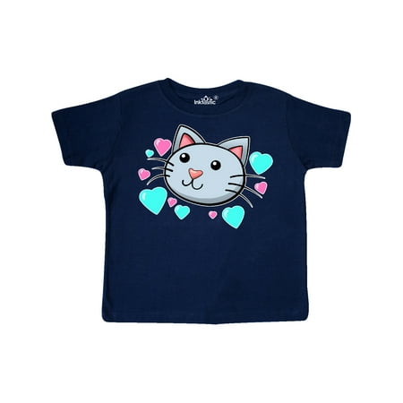 

Inktastic Cute Cat with Hearts Gift Toddler Boy or Toddler Girl T-Shirt