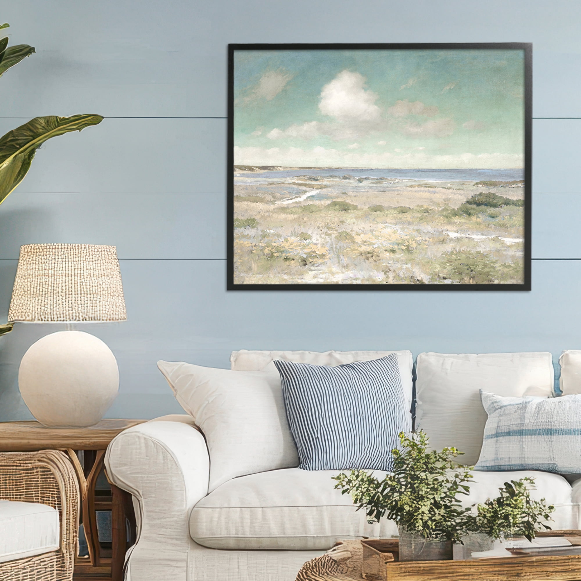 Stupell Industries Water View with Clouds Black Framed Giclee Art, design by Christy McKee
