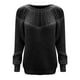 thumbnail image 5 of Pntutb, blusa de cuello redondo de retazos de encaje liso de manga larga holgada informal de moda de verano para mujer, suéter de punto Pntutb Pntutb-1437, 5 of 5