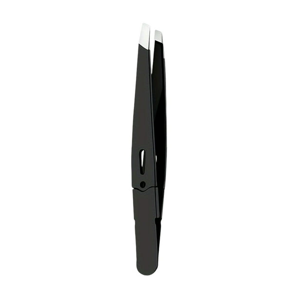 Pinzas de acero inoxidable para cejas y vello facial. Herramienta de belleza de alta precisión con punta inclinada para una depilación suave