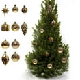 thumbnail image 3 of HBBKVI 12Pcs Various Shape Christmas Ornaments Gold, Reusable Plastic Christmas Ball Ornaments for Tree and Party Decor, 3 of 4
