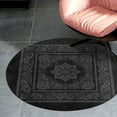 thumbnail image 4 of BANDANA BLACK GRAY Round Carpet Circle Rug Outdoor Patio Area Rug Washable Large Area Rugs Hallway Room Decor Fitness Mats, 4 of 8