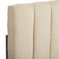 CorLiving Helena Channel Tufted Cream Velvet Headboard Queen