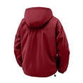 thumbnail image 4 of Mrmaere Hooded Multi Pocket Cargo Jacket Men Hooded Button Zip Up Casual Workwear Jacket Wine L, 4 of 7