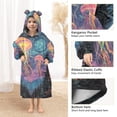 thumbnail image 3 of FORMRS Wearable Blanket Hoodie with Sleeves for Kids Cozy Flannel Sweatshirt, Psychedelic Jellyfish, 3 of 7