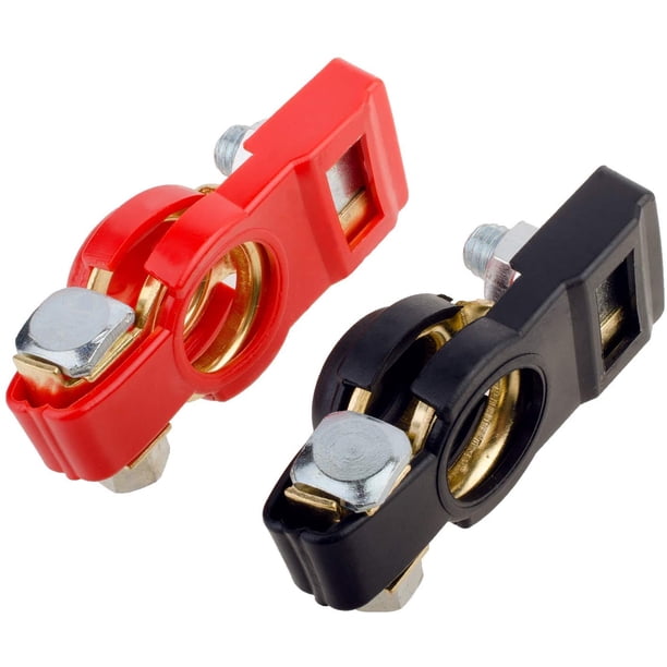 Terminales de batería Conectores de batería, interruptor de batería para barco/camión/coche/furgoneta, rojo y negro, positivo y negativo 1 par 2 uds.