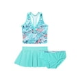 thumbnail image 4 of iiniim Girls' 3 Piece Swimwear Tankini Digital Printed Sleeveless Tanks Vest with Bottom Dress Bathing Suit, 4 of 7
