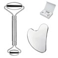 thumbnail image 1 of Stainless Steel Gua Sha Set and Facial Massage Roller for Face, Eye and Neck Massage, Practical Facial Massage Tools for Body Care, 1 of 5