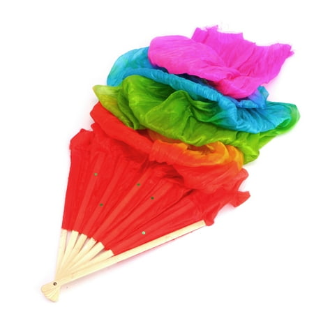 

Silk Belly Dance Fan National Dance Dancing Long Bamboo Fan Long Folding Fans
