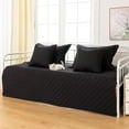 thumbnail image 2 of 5 Piece Daybed Cover Set Twin Daybed Bedding Sets for All Season Lightweight Daybed Comforter with Matching Shams&Decorative Pillows, Double Sided-Quilting Day Bed Cover,39"x75",Black, 2 of 14