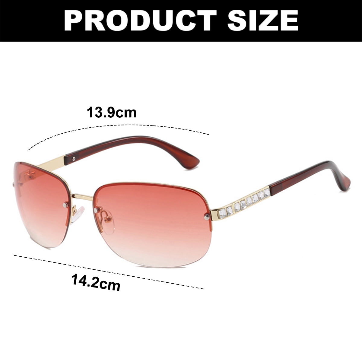 Frameless Y2K sunglasses fashion trend high end sunglasses made of PC metal AC
