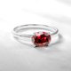 thumbnail image 2 of JeenMata Anillo de Compromiso Solitario con Granate Rojo de Corte Ovalado de 1,25 Quilates (Piedra Natal de Enero) en Oro Blanco de 18 K sobre Plata, 2 of 6