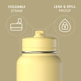 thumbnail image 4 of Hydrapeak 32oz Sport Insulated Water Bottle with Straw or Chug Lid, Leak & Spill Proof, Keeps Drinks Cold for 24 Hours, Hot for 12 Hours, Premium Stainless Steel Water Bottles (32oz, Canary), 4 of 9