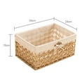 thumbnail image 4 of Wicker Storage Basket Hand-Woven Paper Rope Decorative Rectangular Wicker Basket Cube Storage Box B, 4 of 5