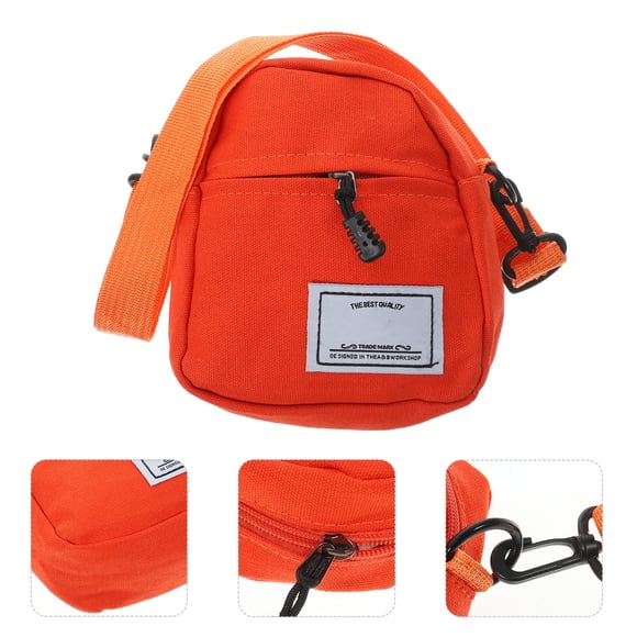 HONITANO Phone Purse Orange Canvas Small Crossbody Bag with Adjustable Shoulder Strap