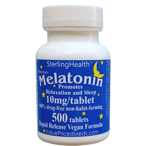 Melatonin 500 Count, 10mg Quick Dissolve Vegan Super Strength
