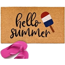 Hello Summer Welcome Mat Popsicle Decor 16x24 Inch Door Outdoor Rug Mats.