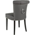 thumbnail image 5 of SAFAVIEH Sinclair Contemporary Glam Ring Chair w/ Silver Nail Heads, Charcoal/Espresso, 5 of 8