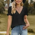 thumbnail image 4 of Mittory Womens Summer TopsTrendy Short Sleeve Shirts Spring Clothes V Neck Tshirts Fashion Blouses Casual Tunics, 4 of 7