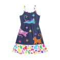 thumbnail image 3 of Uourmeti Toddler Girls Horse Dresses Kids Summer Sundress Sleeveless A Line Tiered Swing Dress for Girls Causal Soft Midi Dresses for Party School, 3 of 6