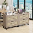 thumbnail image 2 of Lateral File Cabinet with Charging Station for Letter/Legal/A4 Size Hanging Files, Large Wood File Storage Cabinets Printer Stand for Home Office, 2 of 13