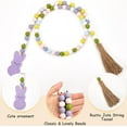 thumbnail image 6 of Easter Wood Bead Garland Wooden Bead Strands Spring Holiday Rabbit Bunny Egg Boho Farmhouse Rustic Rope Tassels Beads Hanging Pendant Ornament for Tiered Tray Wall Party Home Room Decors, 6 of 6