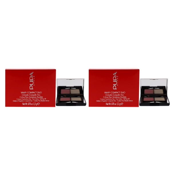 ¡Vamp! Sombra de ojos compacta dúo Pupa Milano 001 Rose Perlage 0,078 oz Paquete de 2