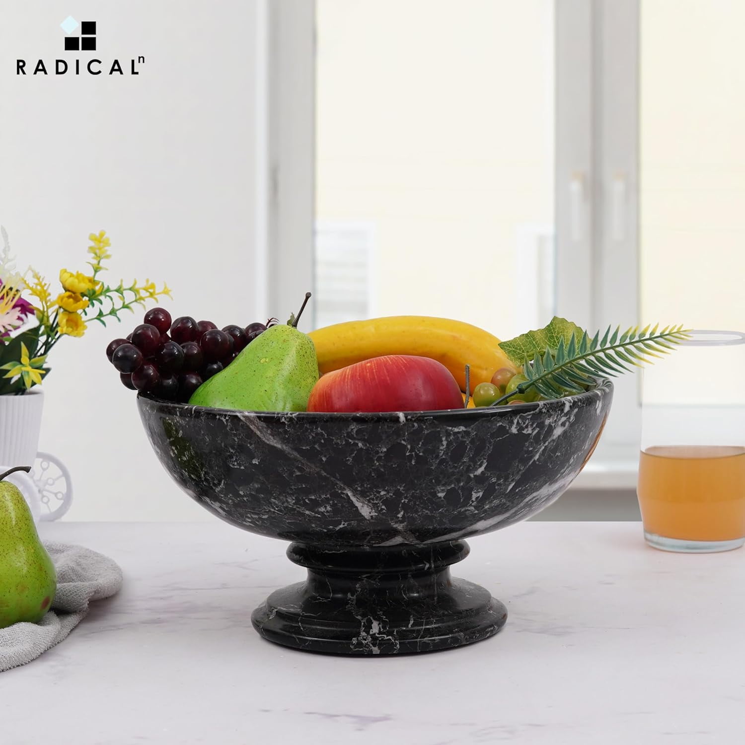 Radicaln Portafrutta In Marmo Verde Fatto A Mano Per Frutta E