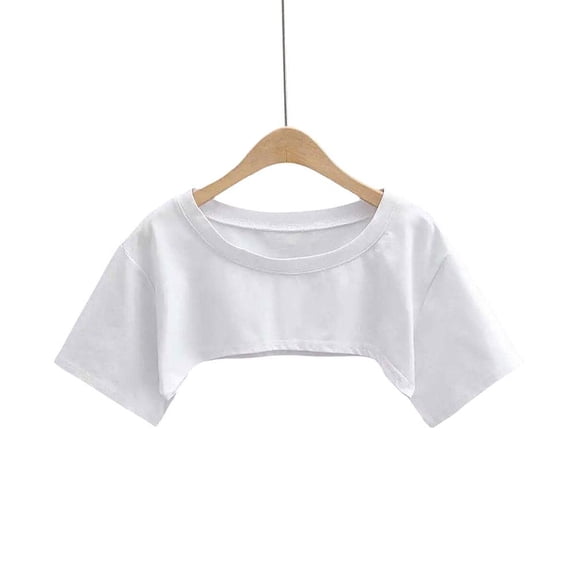 Women's Solid Color Short Sleeve T-Shirt - Casual Summer Crop Top, Korean Style Design, Versatile Cover-up