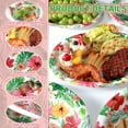 thumbnail image 3 of Umigy 50 Pcs Hawaiian Luau Oval AFN1Paper Plates Luau 10'' x 12'' Disposable Paper Plates Hawaiian Floral Dinner Plates Summer Flower Serving Tray for Summer Beach Wedding Birthday Party Supply, 3 of 3