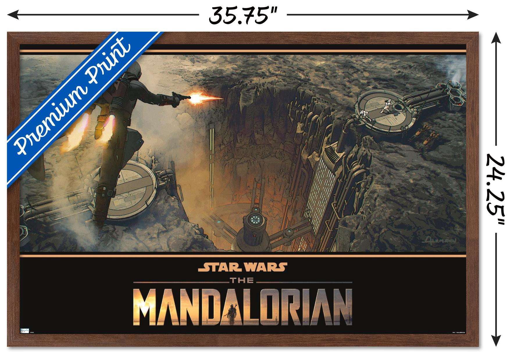 Star Wars: The Mandalorian Season 2 - Base Battle Wall Poster, 22.375" x 34", Framed