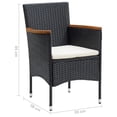 thumbnail image 4 of vidaXL 5 Piece Garden Dining Set with Cushions Poly Rattan Black, 4 of 5
