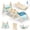 Blue, variant on BlueWood Triangle Climbing Set Indoor Playground Wood Arch Climber for Kids 4-Piece