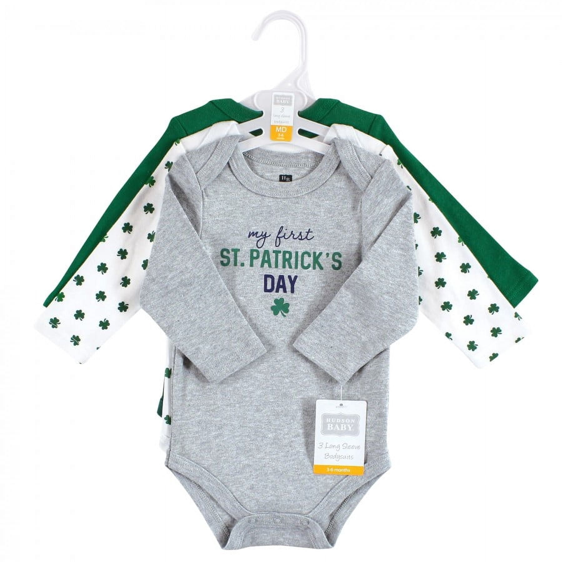 Hudson Baby Cotton Long-Sleeve Bodysuits, 3- Pack, Newborn- 24 Months