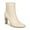 Ivory, variant on Womens' Terrie Square-Toe Ankle Boots, Brown Croc, 5