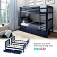 thumbnail image 6 of Max & Lily Solid Wood Twin over Twin Bunk Bed for Kids with Underbed Storage Drawers, 6 of 13